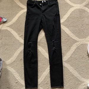 simply society black distressed jeans